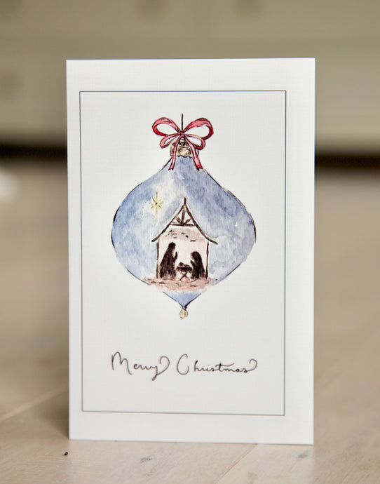 Nativity Scene Ornament - Watercolor Christmas Card